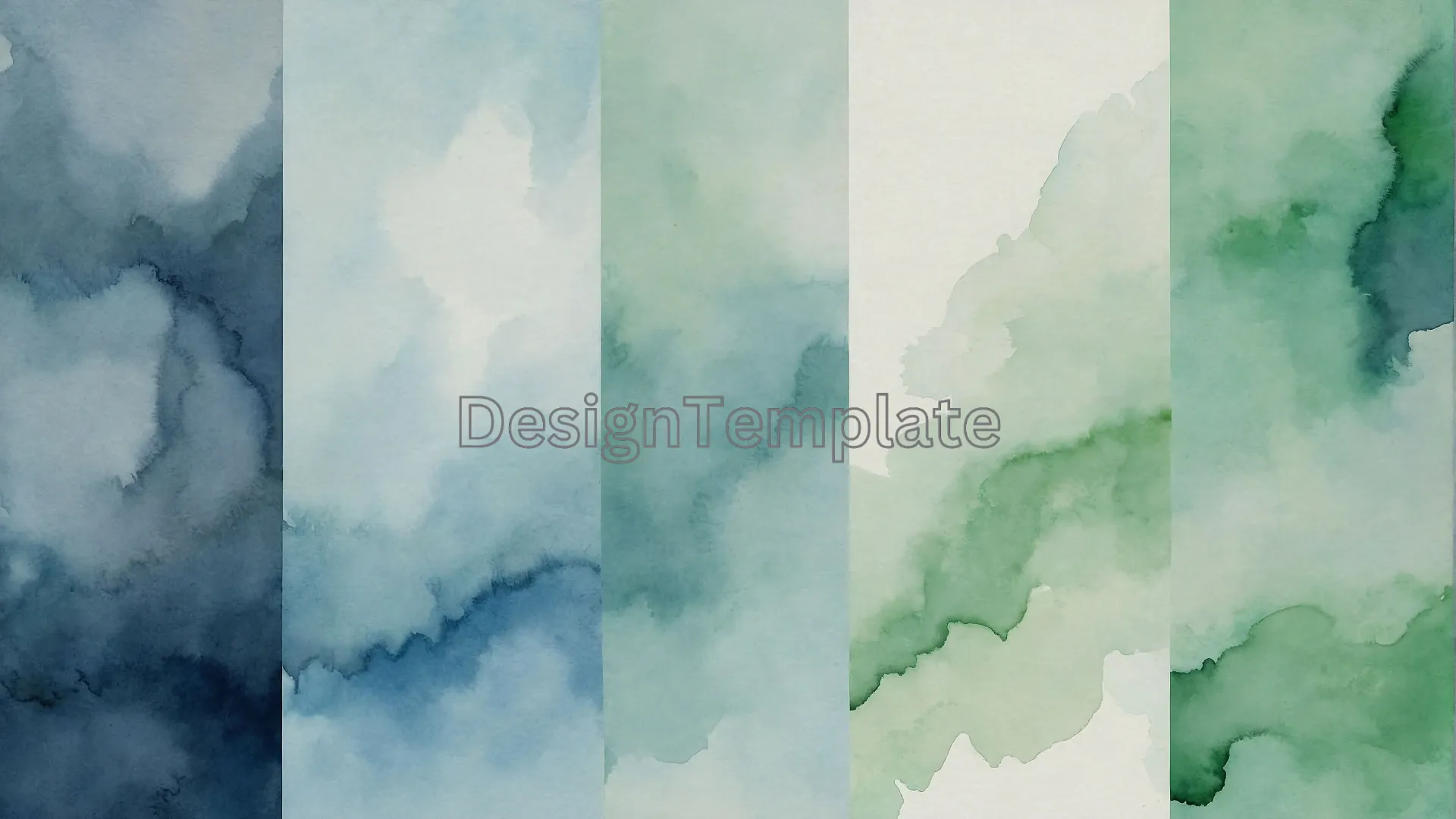 Dreamy Blue and Green Abstract Watercolor Background